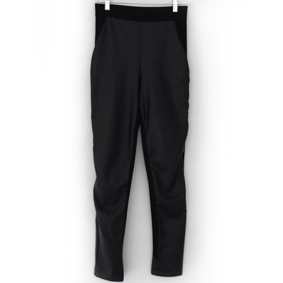 KAREN MILLEN Black Faux Leather And Ponte Leggings - Picture 2 of 10